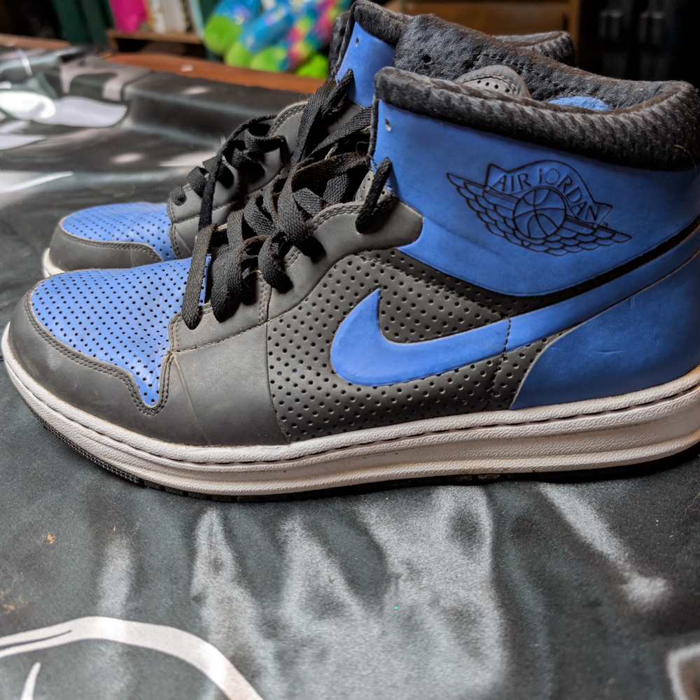 Jordan Blue and Black High-Top Sneakers